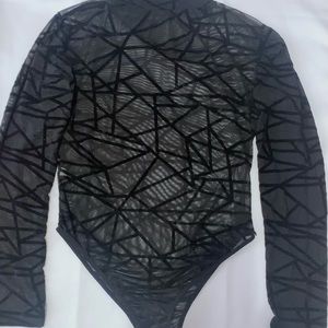 black transparent bodysuit